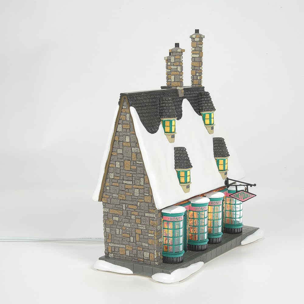 Department 56 Harry Potter Village Honeydukes Sweet Shop Lit Building, 8.66 Inch, Multicolor