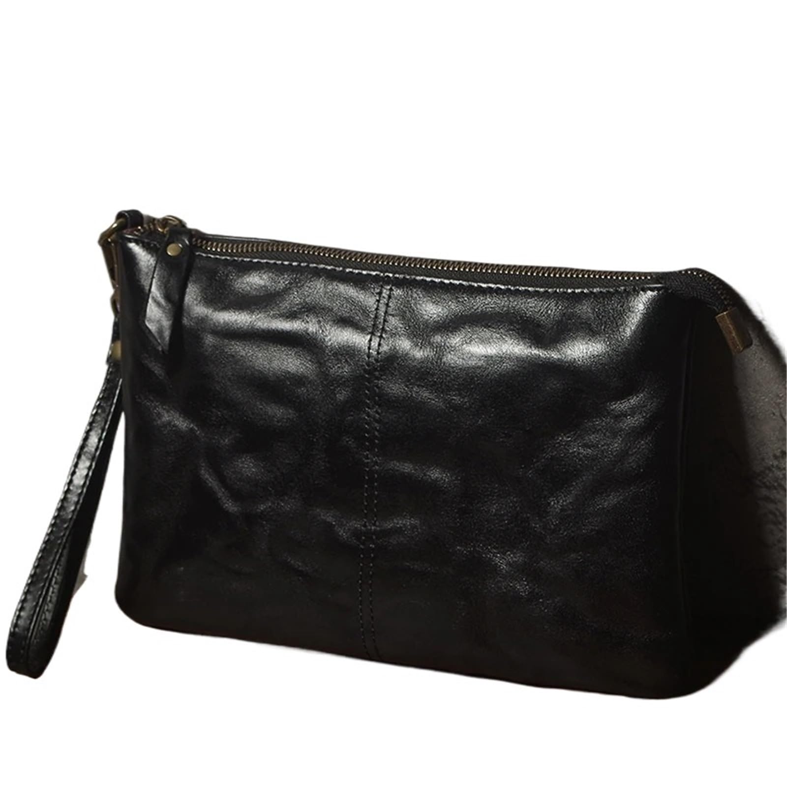 Pochette in pelle da uomo Borse for ascelle Borsa da polso portatile semplice da lavoro Borsa for soldi vintage