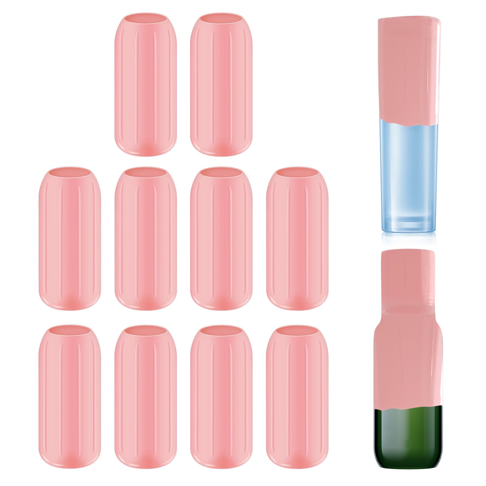 Fundas Elásticas de Silicona para Botellas de Viaje, Accesorios a Prueba de Fugas, Reutilizables (Rosa)