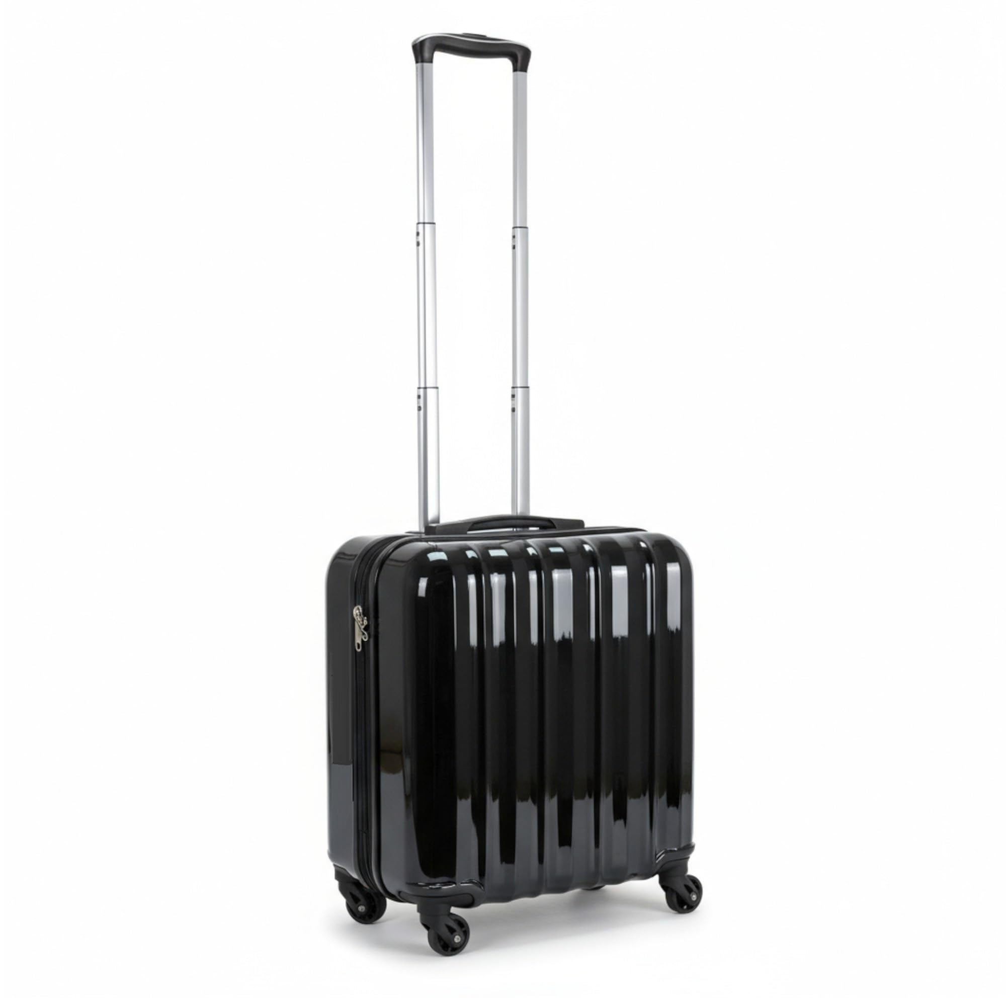 Maleta Trolley Equipaje de Mano Comercial piloto Medico Maletin con 4 Ruedas 360 y con 3 Compartimientos (Negro)