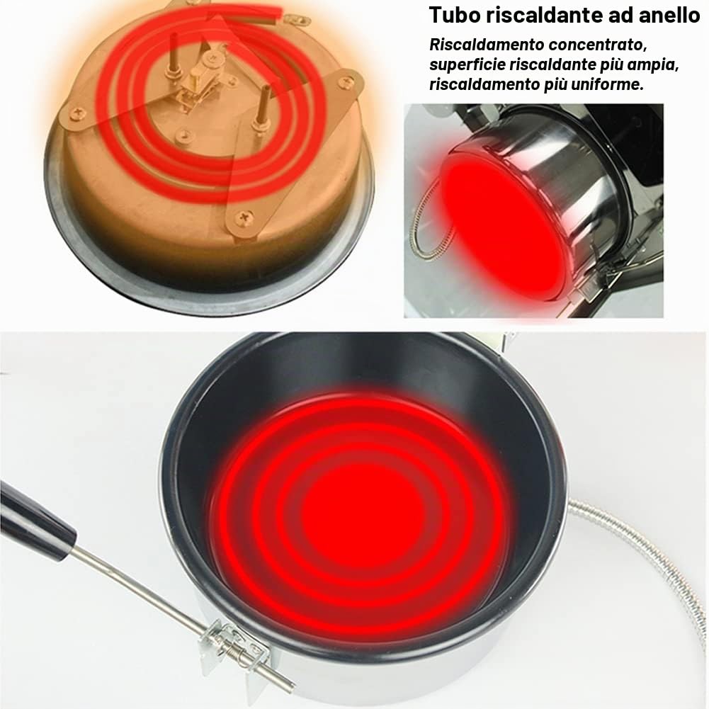 Macchina Popcorn Aria Calda Accessori, Pentola per Pop Corn da 230g, Parti Elettriche per Popcorn a Manovella, Padella Antiscottatura Antiaderente Universale, per Mais, Merenda(2 holes-15mm)