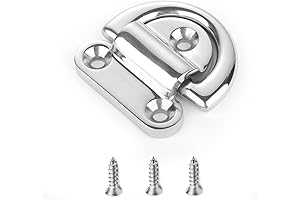 Stainless Steel Tie-Down Anchor - AMYSPORTS Rust-Resistant Marine Rail D-Ring Pad Eye