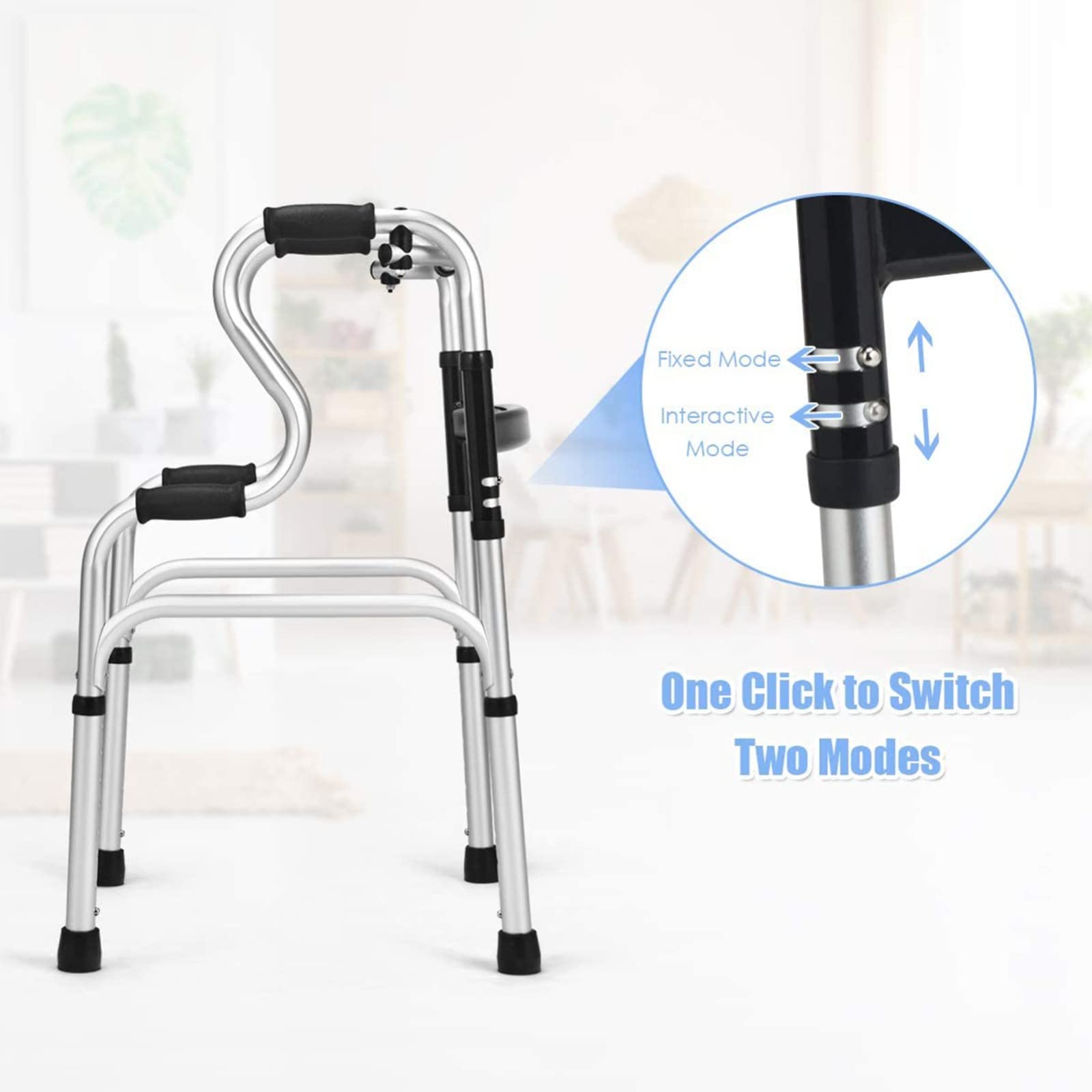 Andador con Asiento para Ancianos,Andador para Ancianos,Caminadores para Mayores,Andadores con Asiento,Andadores Adultos Plegable,Altura Ajustable,hasta 150 Kg