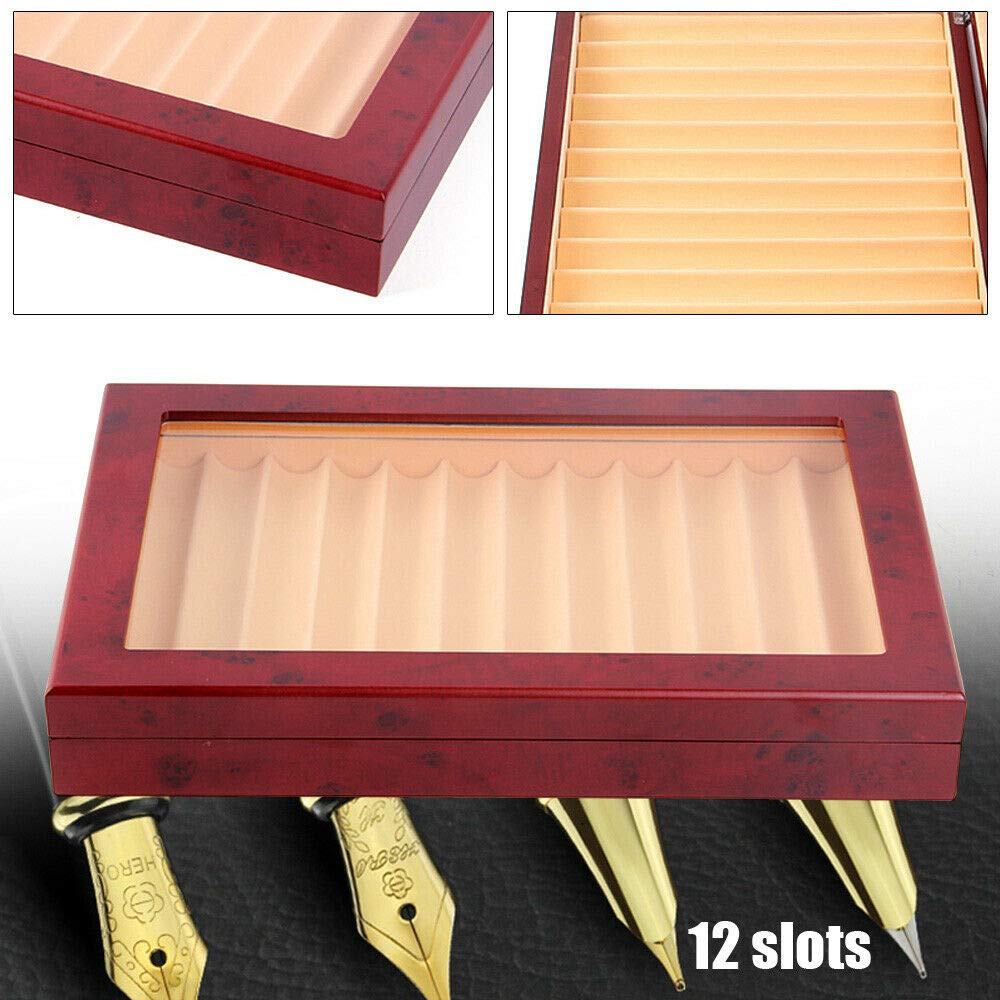Boîte à crayons en bois avec 12 emplacements pour stylos, Pochette Stylo