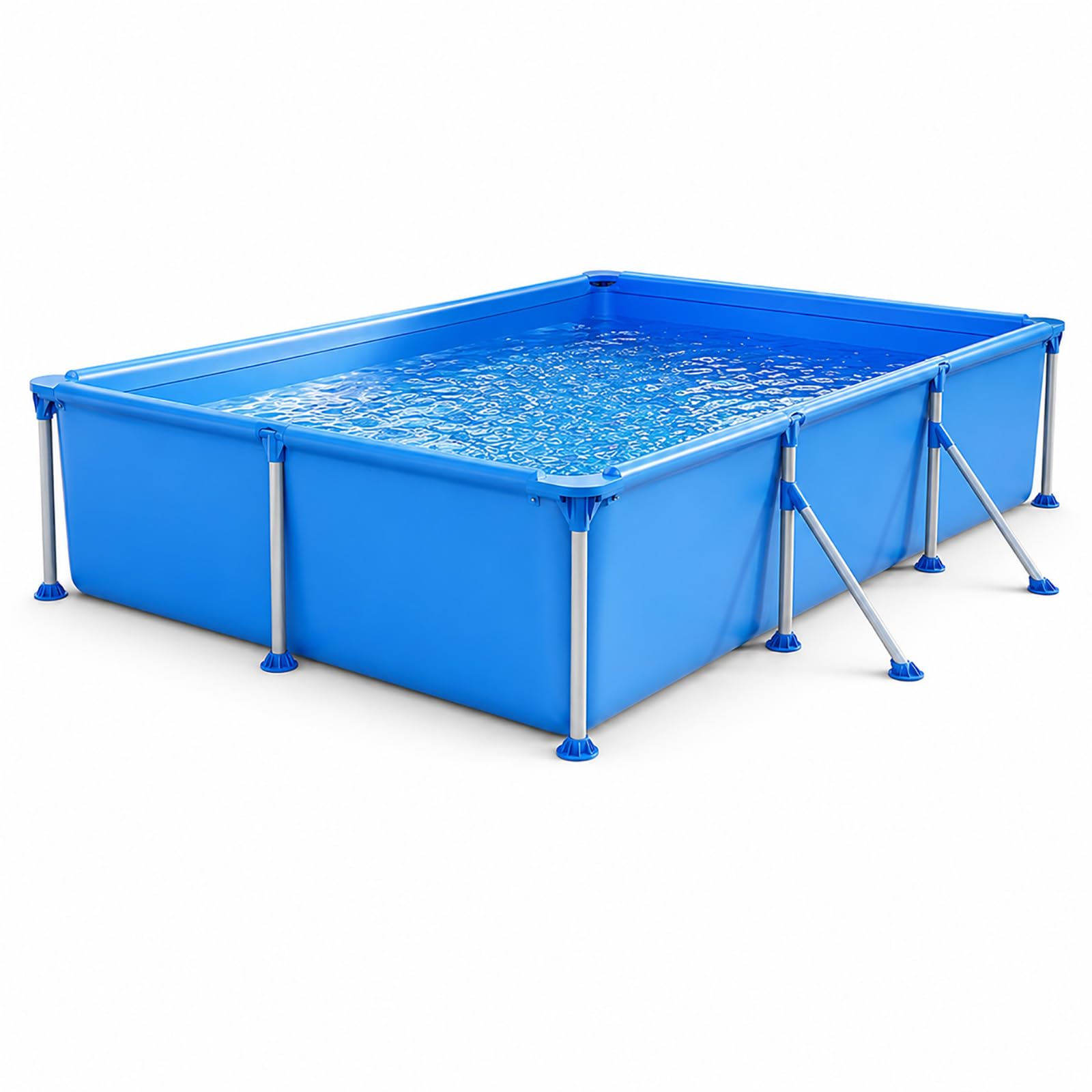 Piscina con Telaio Familiare da Giardino, Fuori Terra Rettangolare | Piscina Esterna Stabile Facile da Montare per Bambini e Adulti Estate(300*207*66cm)