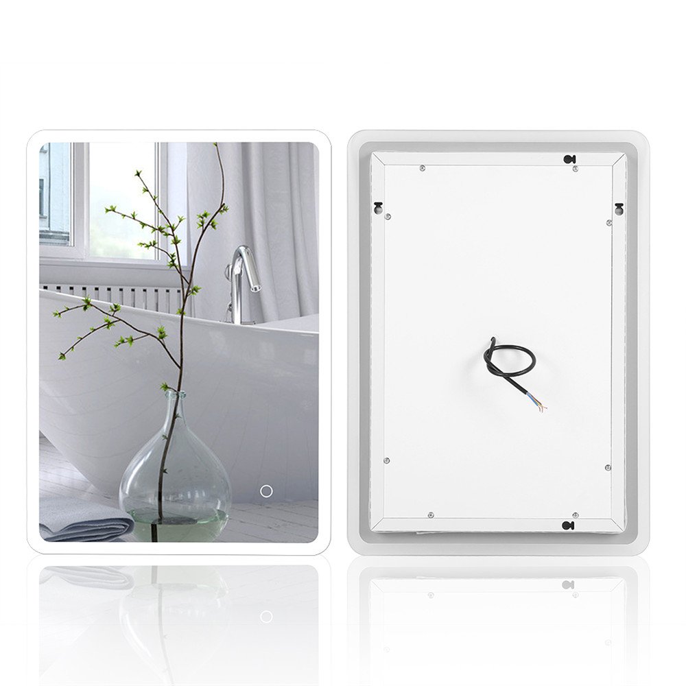 Specchio Bagno LED 60x80 Cm Con Interruttore Touch – Luce Bianco Freddo E Angoli Arrotondati - 4