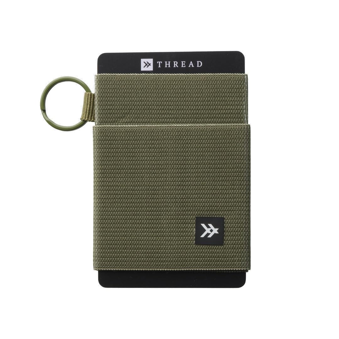 Thread Wallets Ultra Slim Minimalist Card Holder Wallet for Men and Women (Olive, One Size)