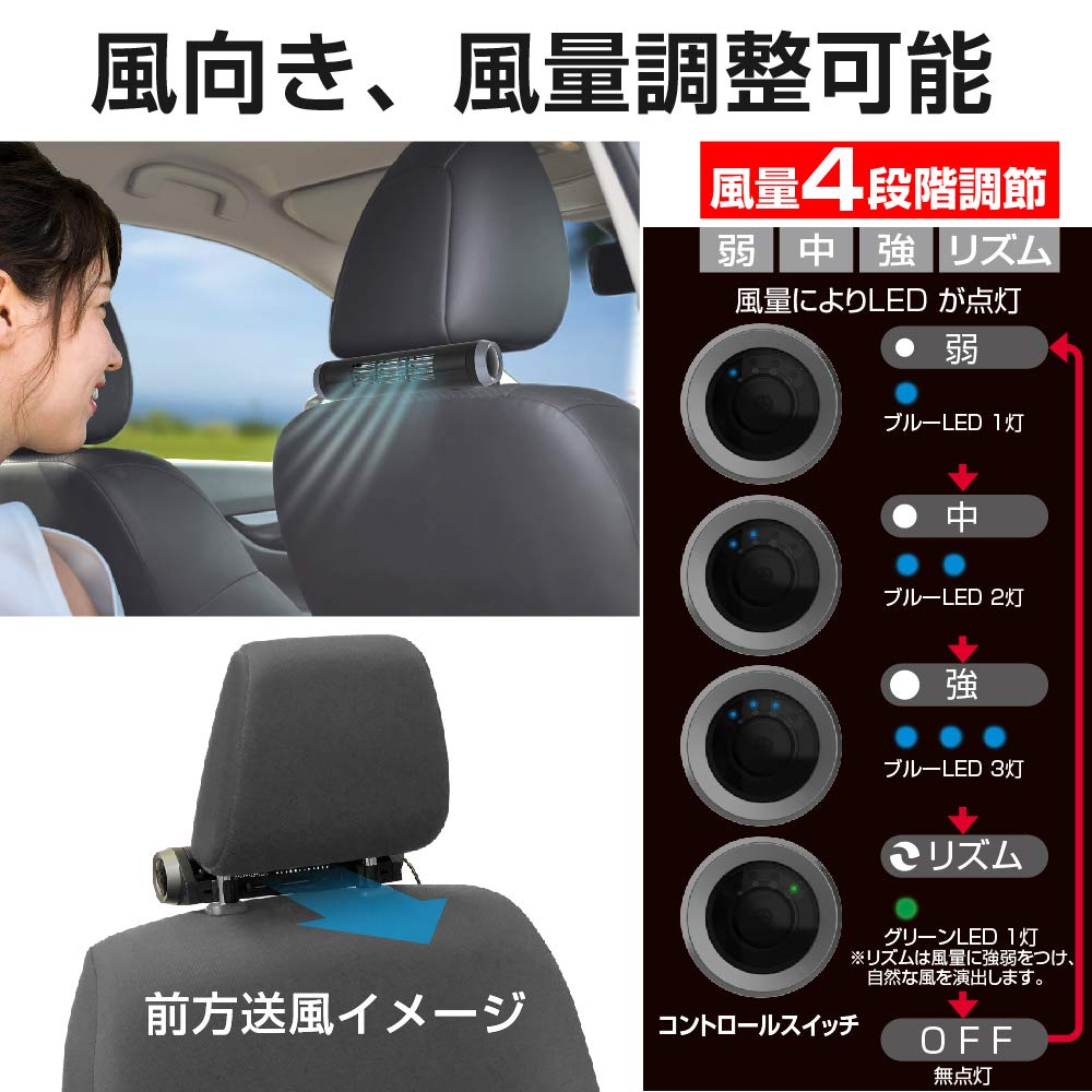 星光産業 EXEA エクセア ヘッドレストスティックファン EE-110