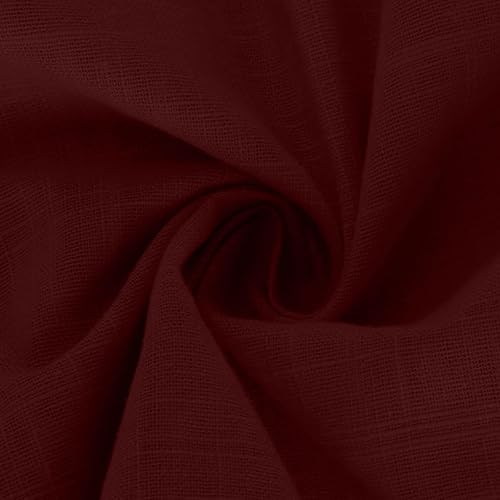 Miniatura 6 de Camisa de algodón y lino con botones para mujer 2023, casual, de manga larga, color sólido, camisetas de trabajo sueltas con bolsillos