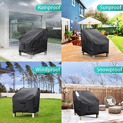 Brosyda Patio Chair Covers For Outdoor Furniture Waterproof 2 Pack, Lawn Chair Covers 600D Heavy Duty Oxford Cloth thumb #2