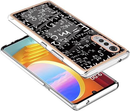 Glossy Surface Plating Cover for LG Velvet 4G 5G Sparkly Flexible Soft Frame Bumper Black Equation Pattern Design Semi-hard Ultra Slim Fit Crystal Clear Back Cases Covers for LG Velvet 4G 5G