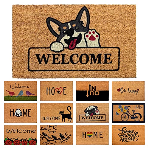Paillasson Chien Salutation en Fibre de Coco - 70x40cm-Tapis de Porte de Bienvenue, Surface Antidérapante PVC & Fibre de Coco - Entrée Maison, Couloirs,Portes-Accessoires Maison-Original & Minimaliste