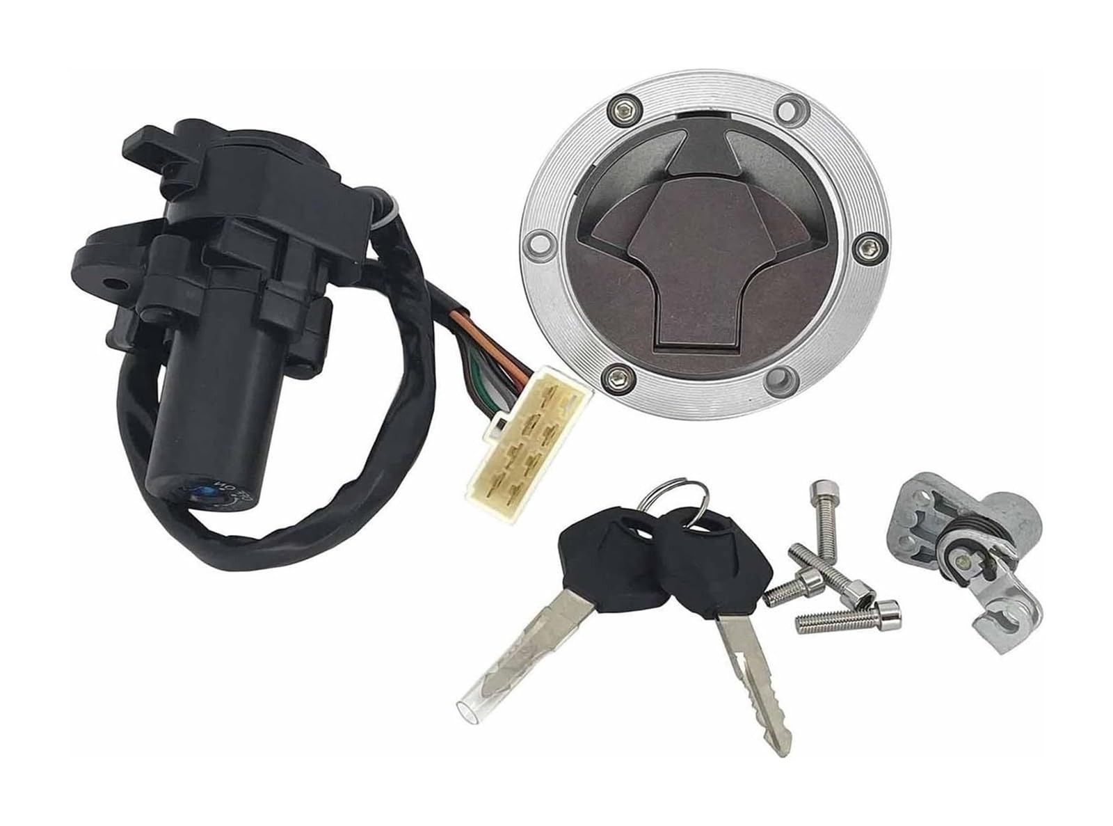 Cerradura De Encendido para Kawasaki para Ninja 250R para EX250J 2008-2012 Interruptor Arranque Accesorios Motocicleta Cerradura Encendido Combustible Juego Llaves