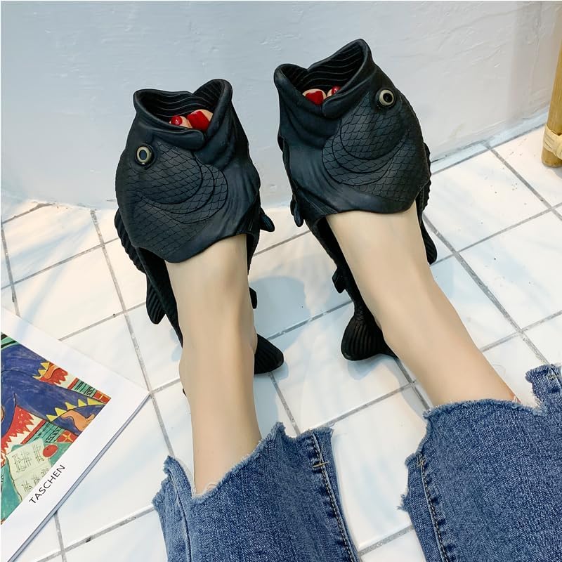 Image of BING RUI CO Fish Slippers Beach Shoes Non-Slip Sandals Creative Bass Slippers Men and Women Casual Shoe