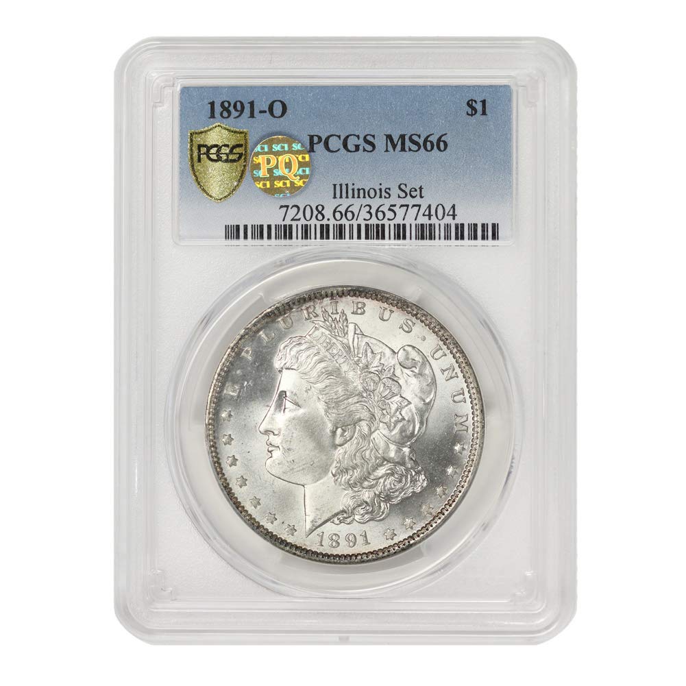 1891 O American Silver Morgan Dollar MS-66 PQ Approved Illinois Set by CoinFolio $1 MS66 PCGS