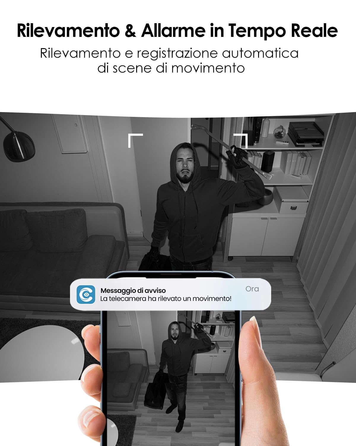 CZEview Telecamera di sorveglianza a doppia lente 2K, per interni, animali e cani | Doppia fotocamera, monitoraggio del movimento, comunicazione bidirezionale, PTZ a 360°, modalità privacy