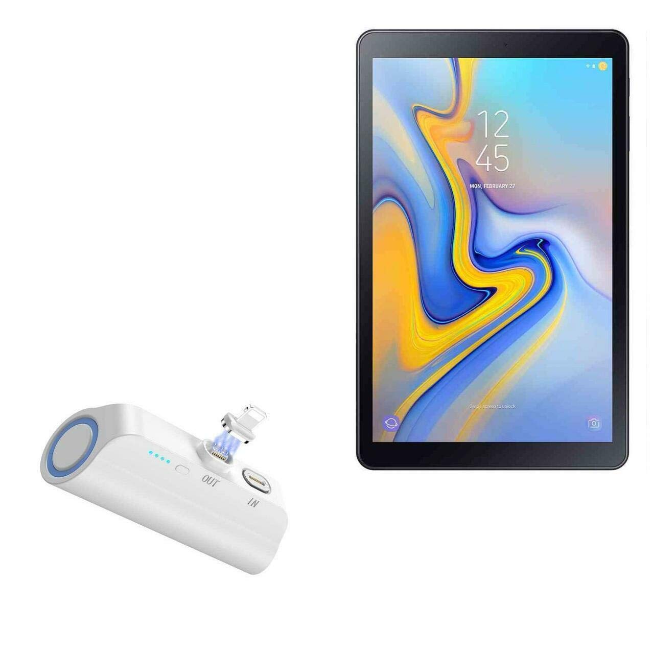 BoxWave Power Bank Compatible with Samsung Galaxy Tab A 10.5 - MagnetoBoost Rejuva PowerPack (18W), Portable 3000mAh Back Up Battery Power Bank - Winter White