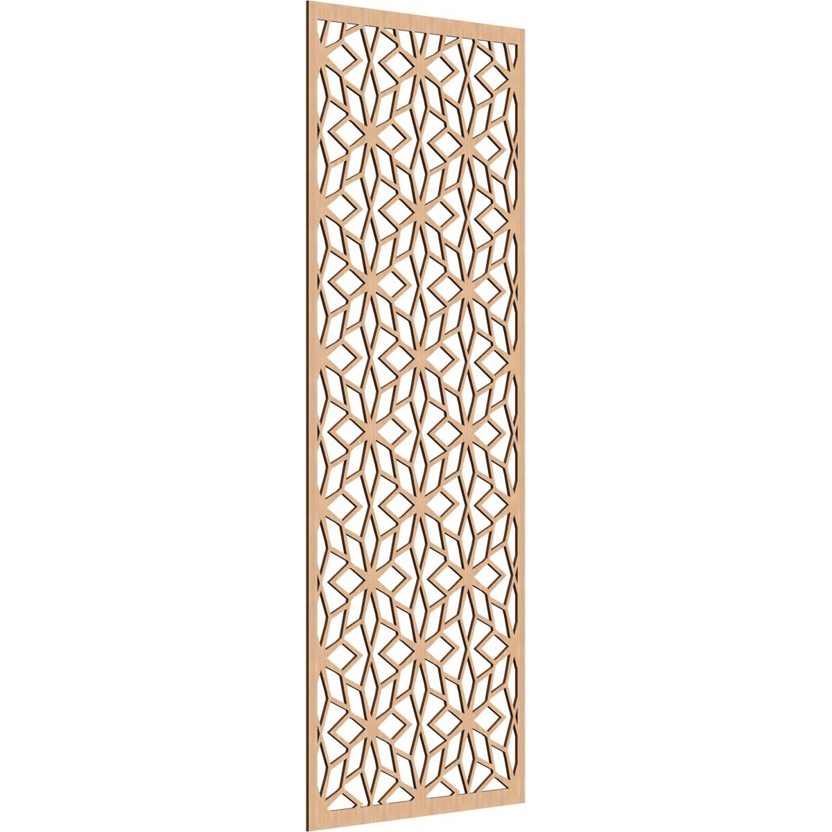 33 3/8"W x 84 3/8"H x 1/4"T Lake Decorative Fretwork Wood Wall Panels, Hickory