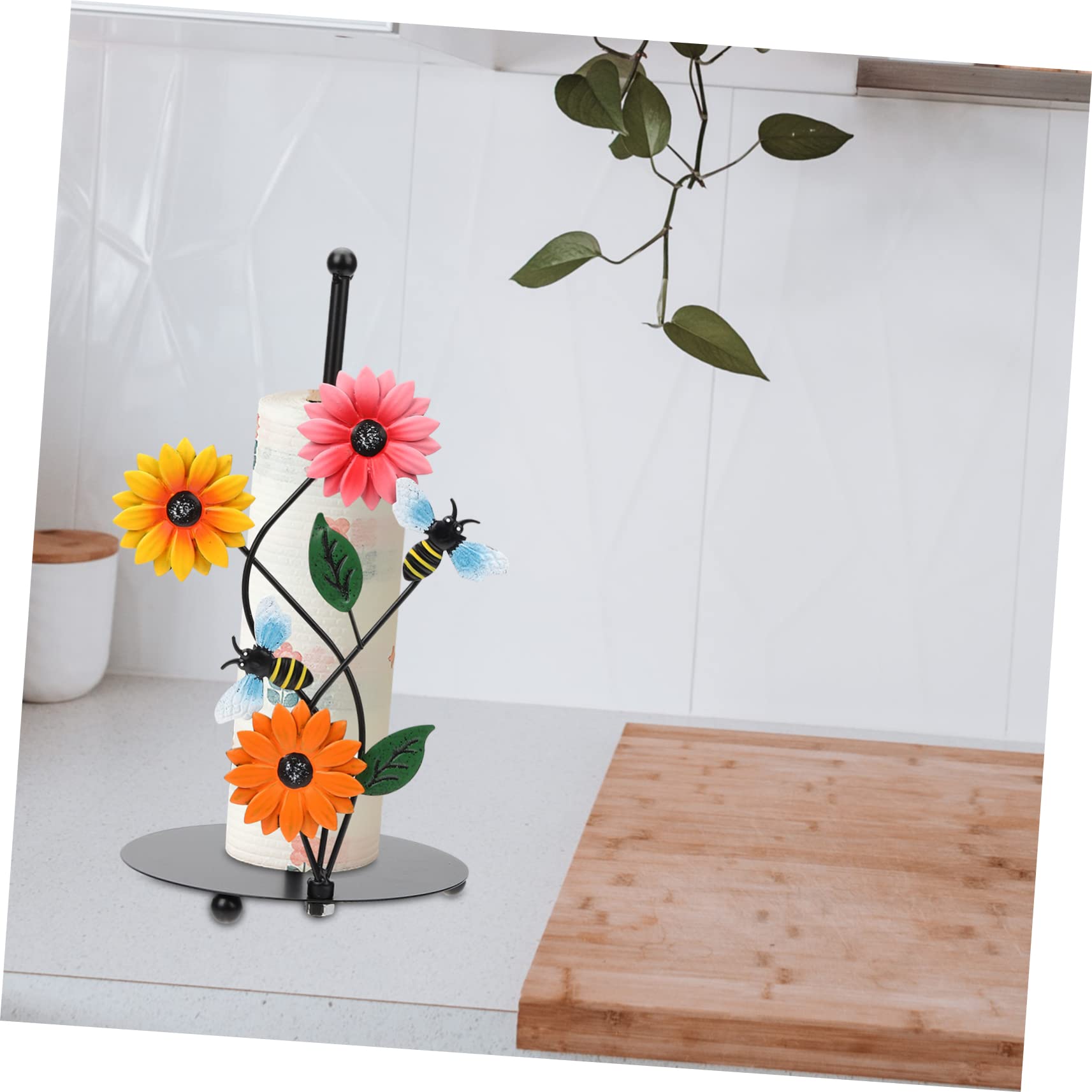 Küchenrollenhalter Aus Papier Sonnenblumen-Design Handtuchhalter Für Küche Stabiler Standfuß Einfaches Entnehmen des Papiertuchs