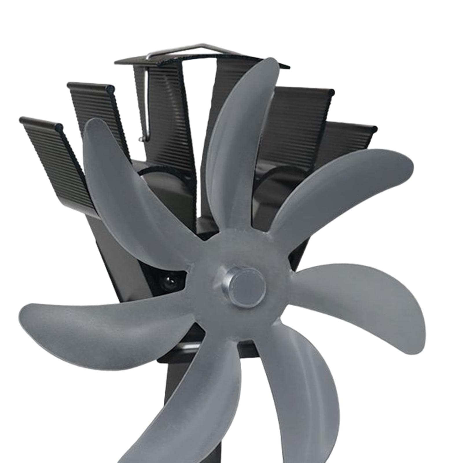 Sharplace 7 Ventilatore per a Legna Motore Silenzioso Alimentato dal Calore Circola Caldo/riscaldato Ventilatore per Stufa a Pellet/Legna/ceppi/Gas, Grigio