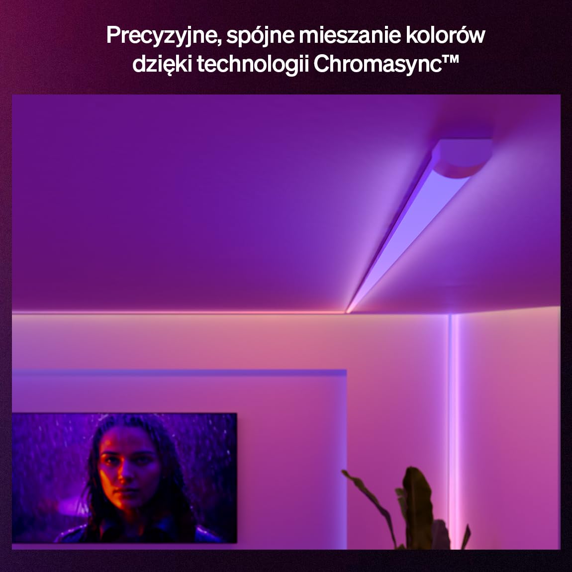 Philips Hue OmniGlow 3-metrowa taśma LED mikro LED, 2700 lm, żywe kolory i atmosfera, elastyczne oświetlenie wewnętrzne, jednolite światło, możliwość cięcia, sterowanie za pomocą aplikacji i głosem
