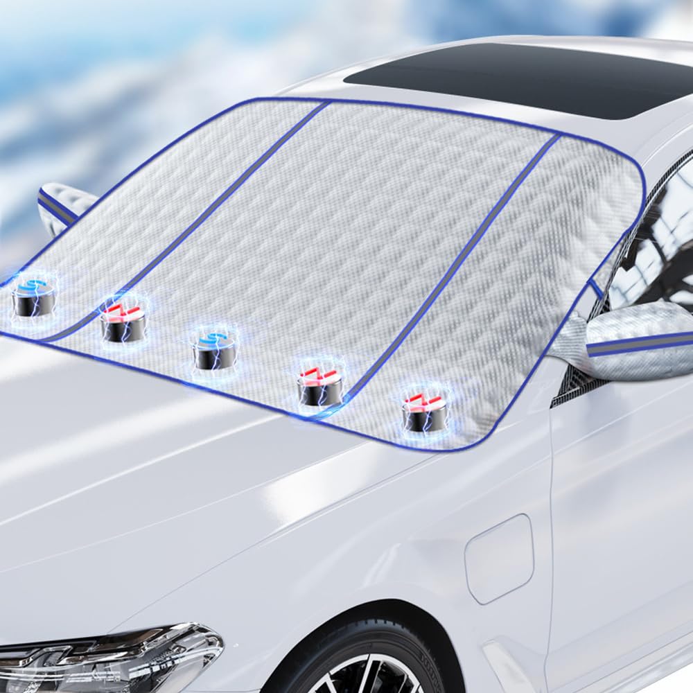QWEERASS Car Windshield Cover, for Nissan Navara NP300 2015-2018 Ice Protection Foils Frost Ice Snow Protector Car Windscreen Cover All Weather