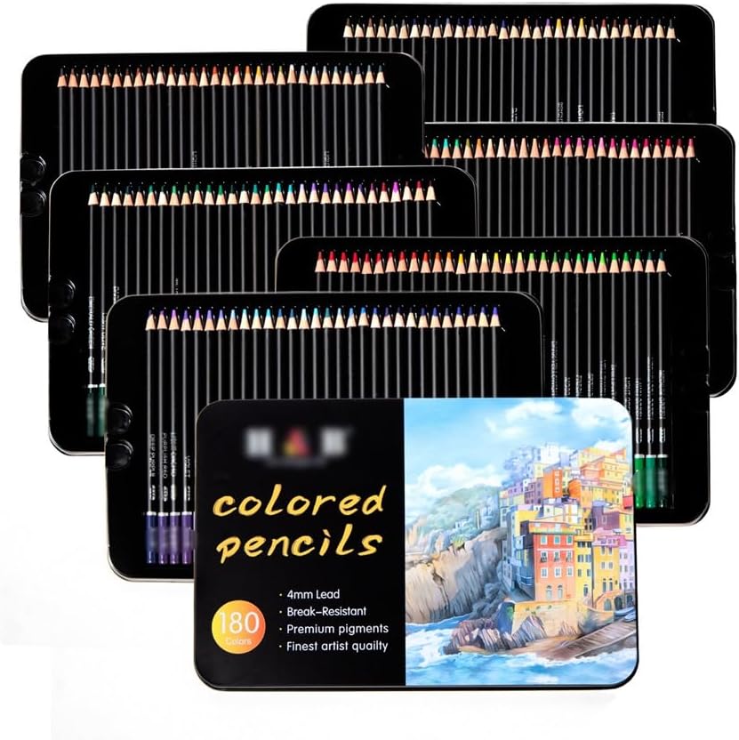 180 Colours Oil Based Coloured Pencils Iron Box Set Art Painting Drawing Supplies Graffiti