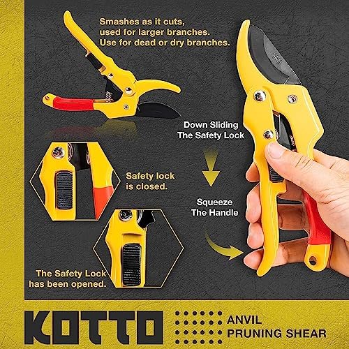 Fstop Labs Pruner 8" Professional Secateurs, Premium Stainless Steel Sharp Hand Pruner Secateurs, Garden Clip, Hedge Shears