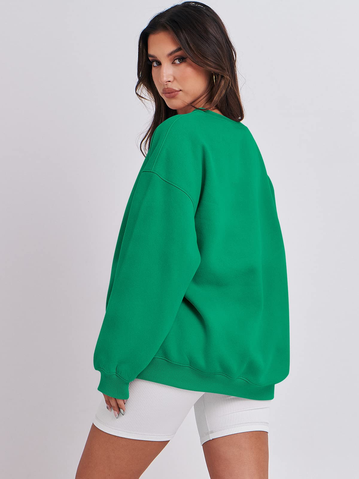 Damskie bluzy oversize bluzy z kapturem polar okrągły dekolt sweter top codzienne jesienne stroje preppy ubrania nastolatki 2024 A1019 światło