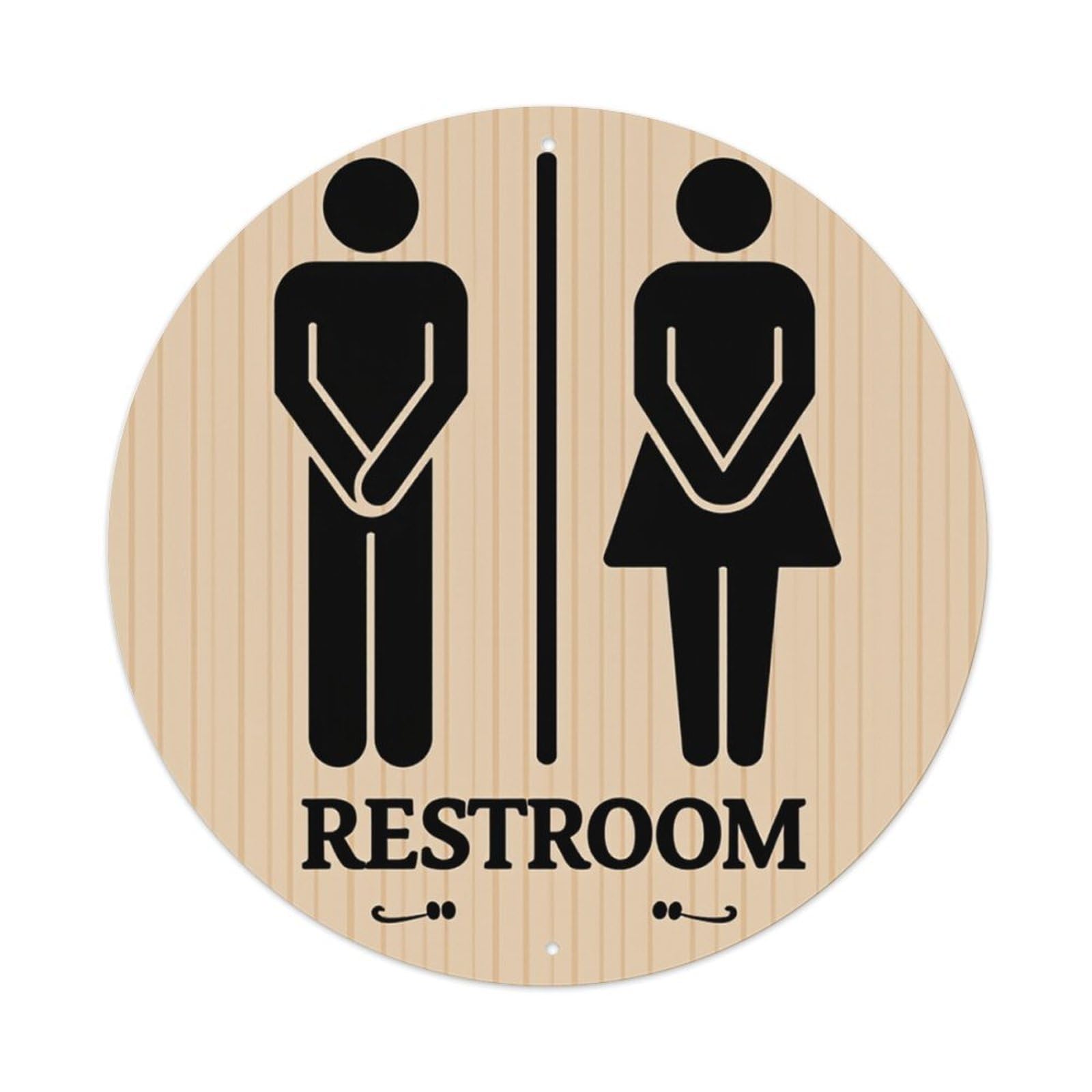 Circle Restroom Sign Pattern Round Tin Sign Retro Metal Sign for Cafe Bar Pub Home Game Room Gym Club Wall Decoration Vintage Metal Poster 8x8 Inch