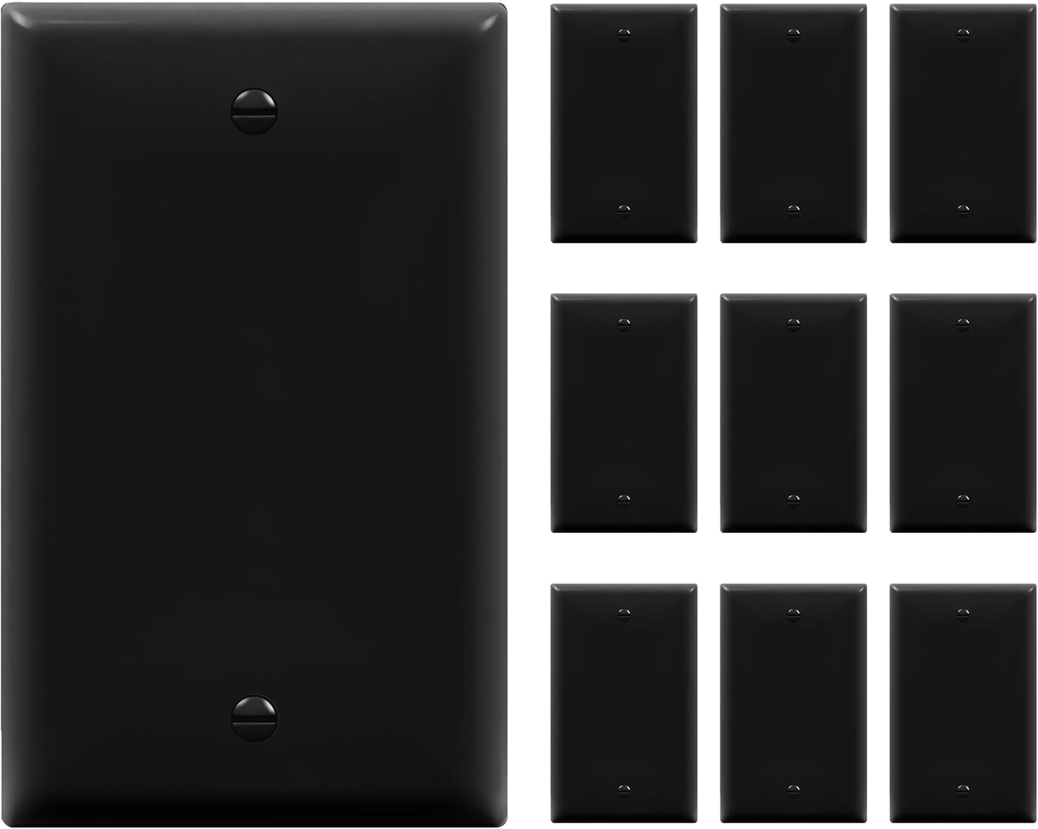 ENERLITES Blank Device Wall Plate, Gloss Finish, Standard Size 1-Gang 4.50" x 2.76", Polycarbonate Thermoplastic, 8801-W-40PCS, White (40 Pack)