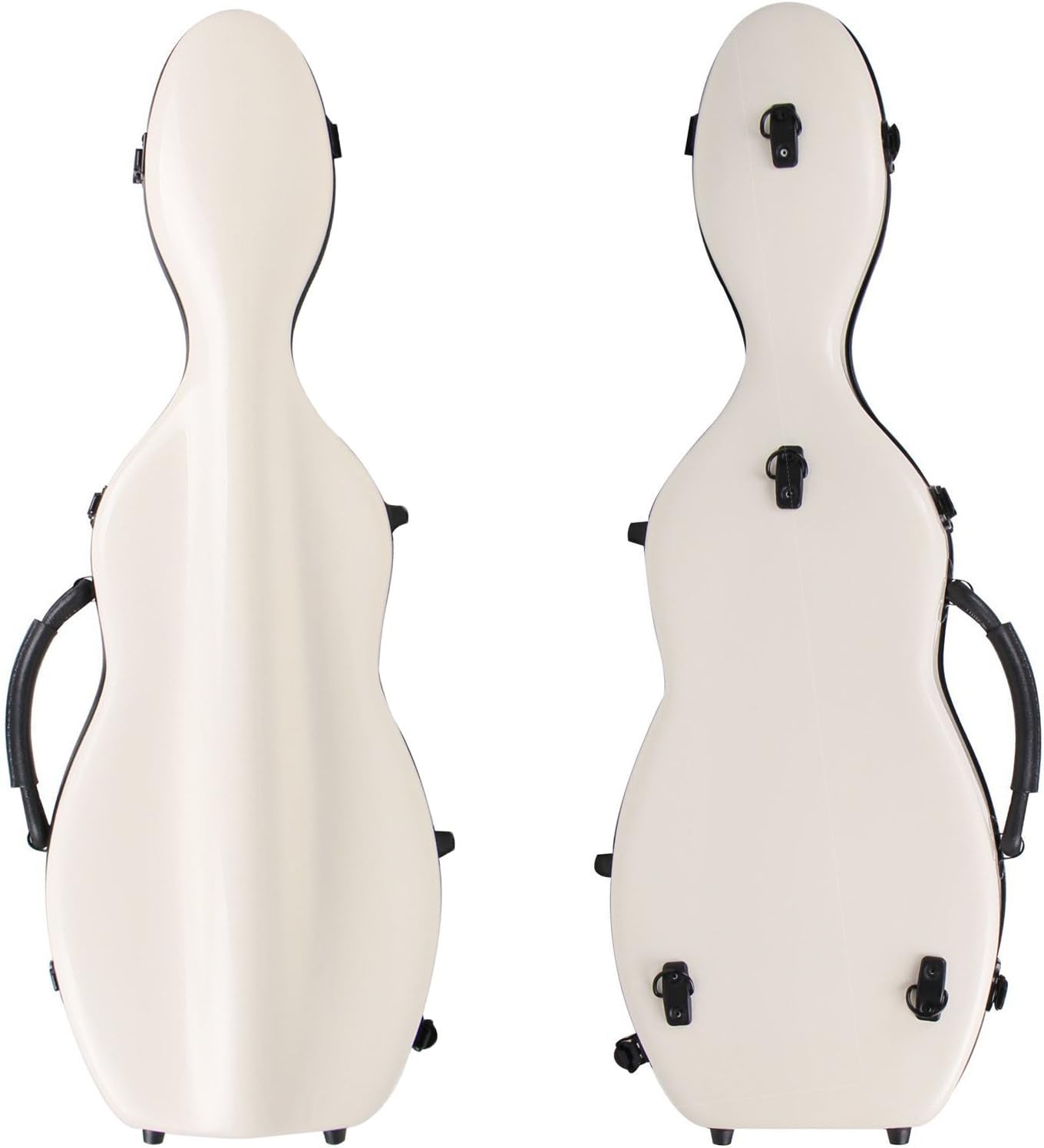 Guumuh 4/4 Full Size Cello Shaped Fiberglass Violin Case White