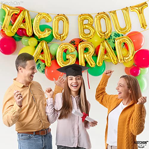 Image of KatchOn, Gold Taco Bout A Grad Balloons - 16 Inch | Foil Graduation Balloon Banner For Graduation Decorations 2026 | Taco Bout Grad Balloon For Mexican Grad Party Decorations, Graduation Decorations