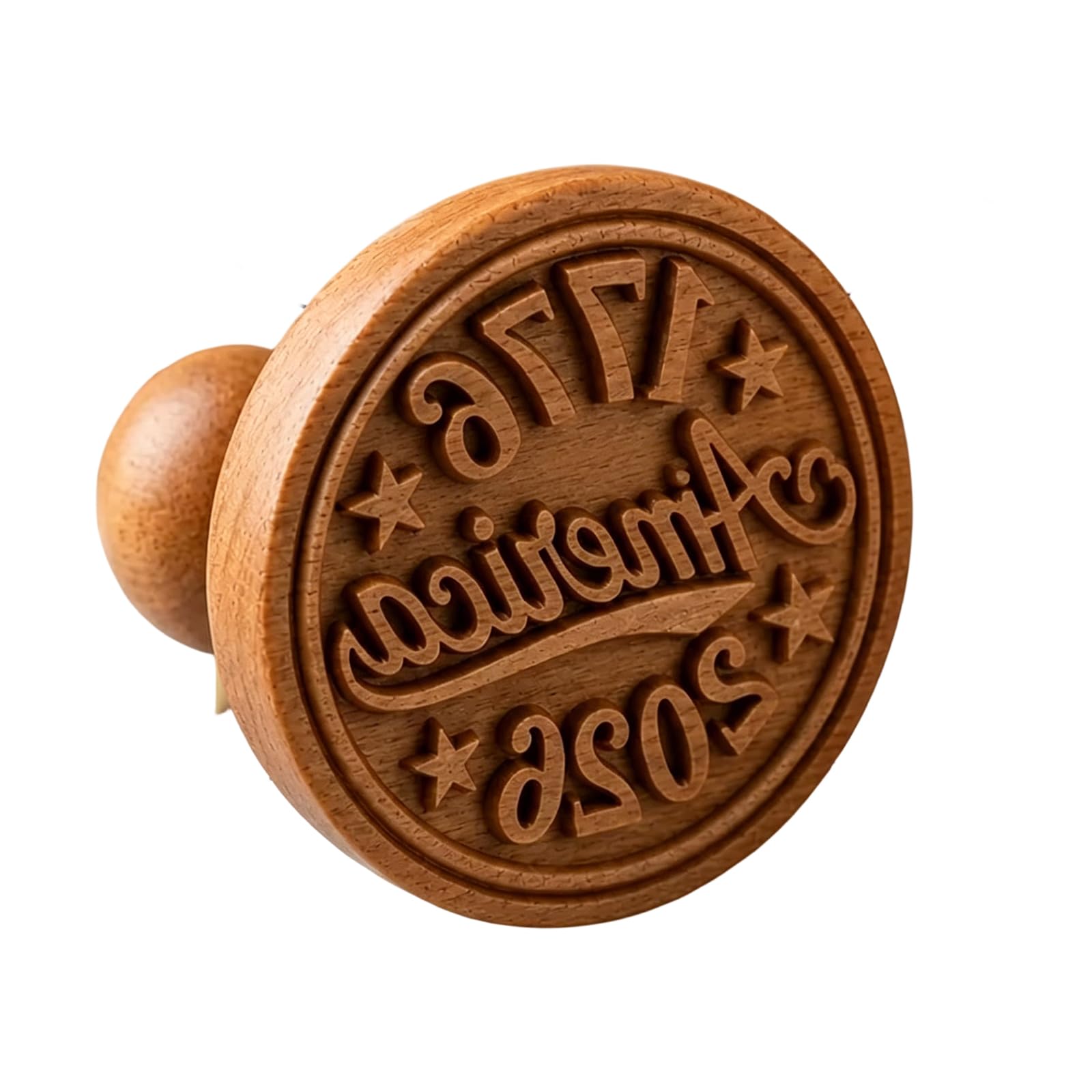 Xinsheinelry Wood Cookie Press Stamp for US 250Th Celebration with Detailed Hawks Pattern Suitable for Sweet Dough and Frosts Baking Stamp for Biscuits