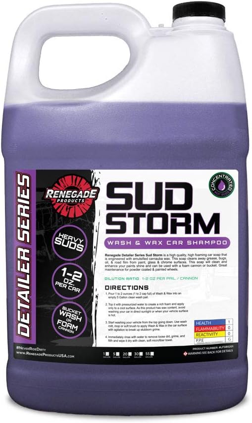 Wicked Products Wash & Wax Car Soap Sud Storm for Professional Detailing & Car Care (1 Gallon)