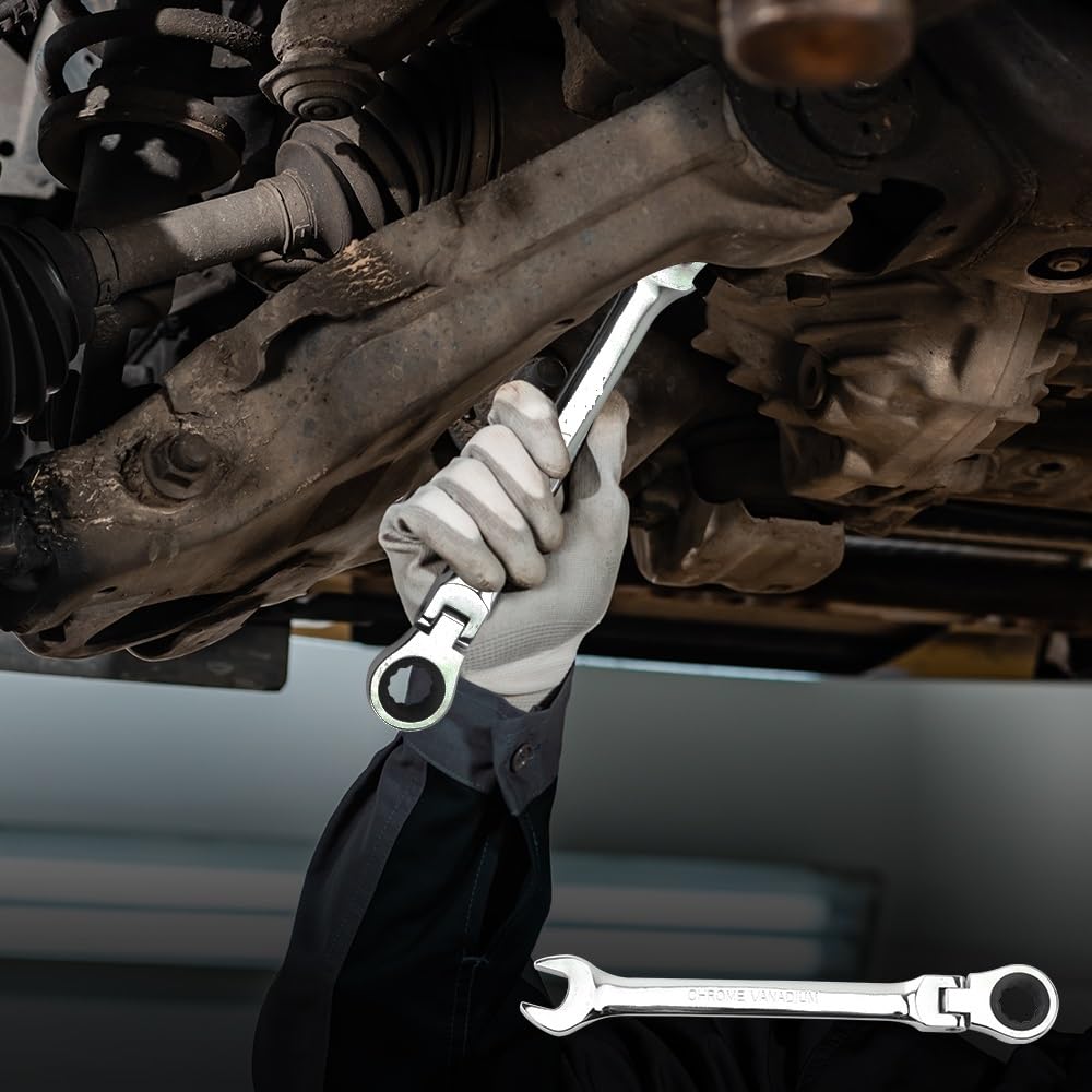 Telescopic Ratchet Calowy klucz grzechotkowy Zestaw kluczy Klucz z elastyczną główką, chromowany, 72 zęby, rolką do przenoszenia mały klucz dynamometryczny