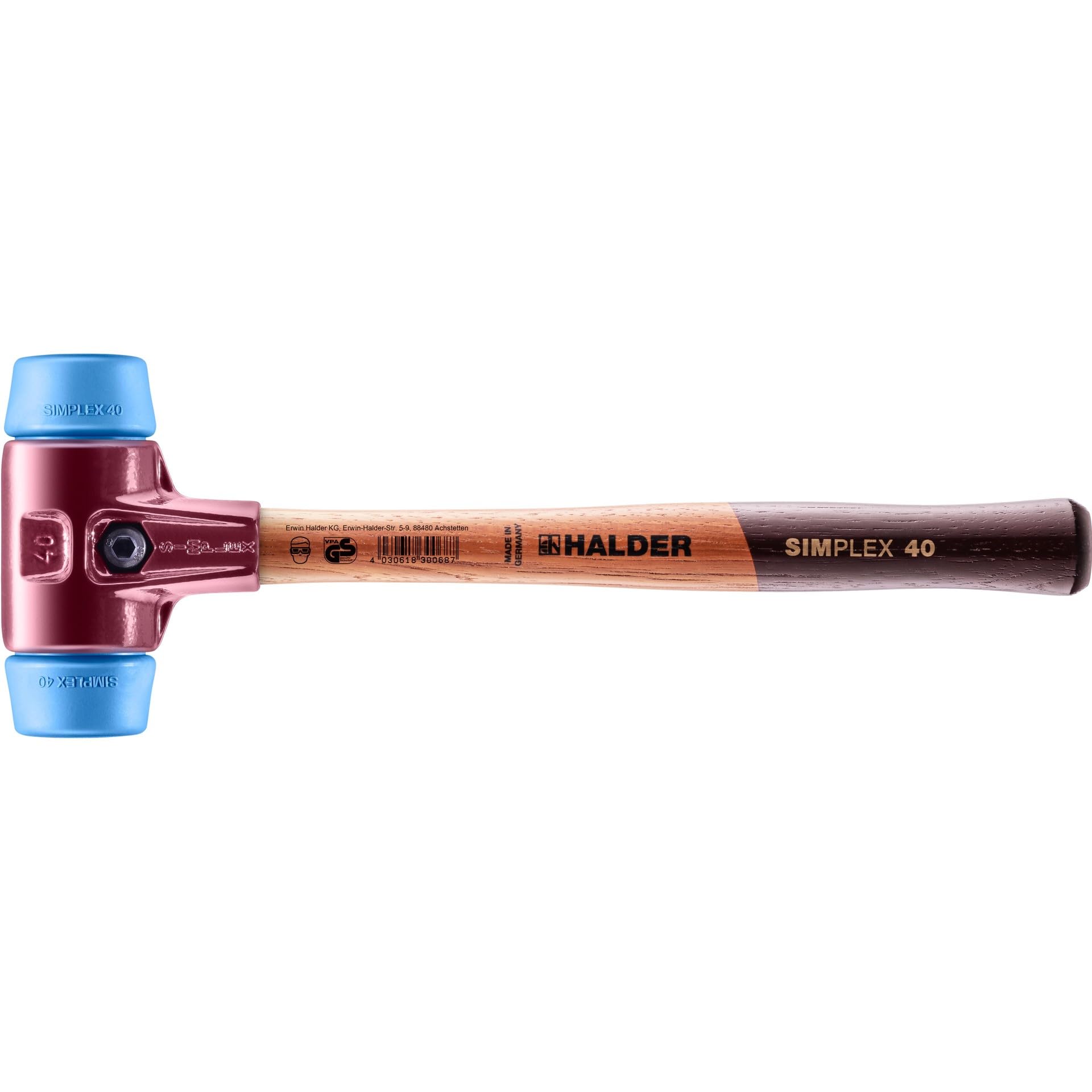 Halder Multi-Colour 3001040 "Simplex" Tpe-Soft-Face Mallet, 40 Mm