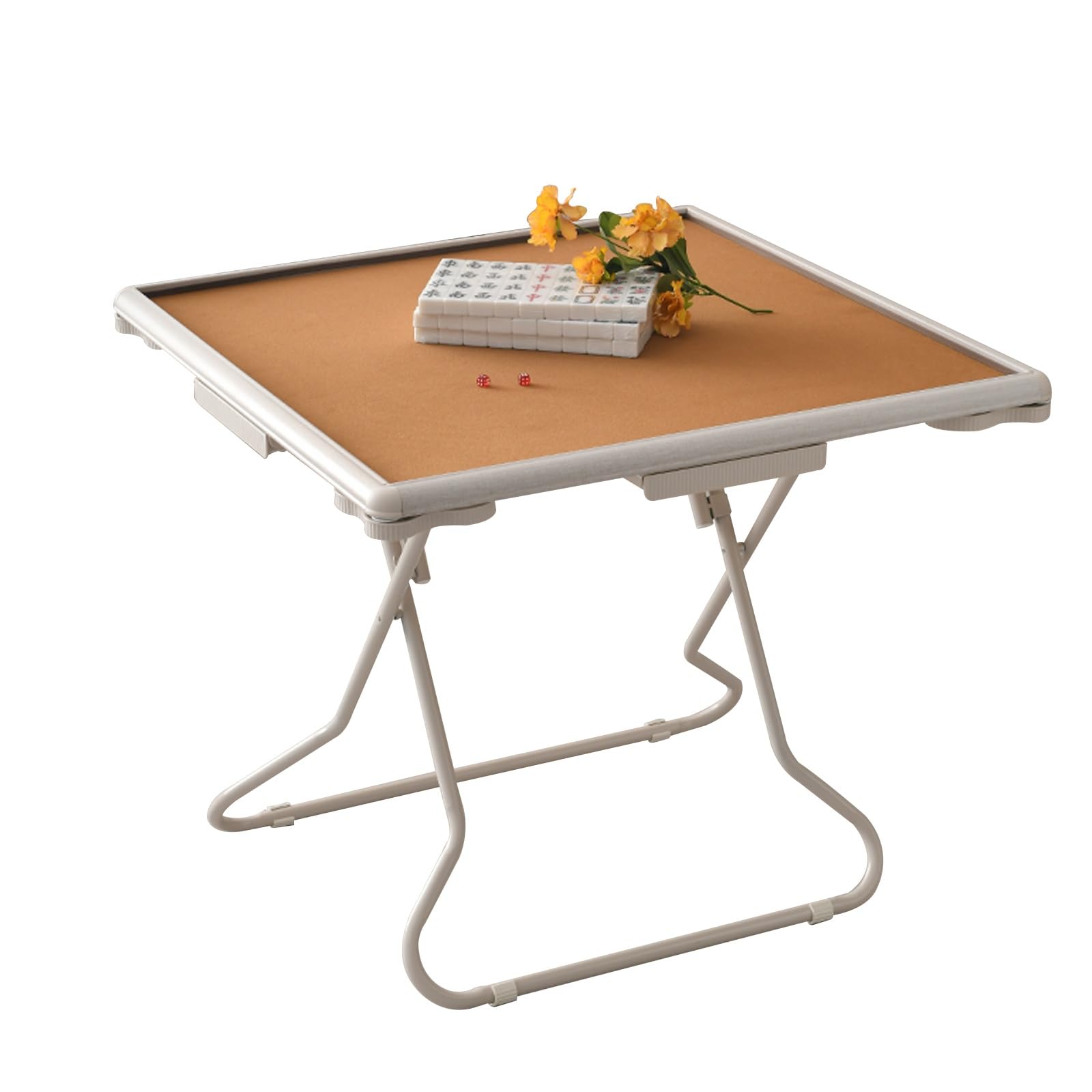 Tavolo da gioco pieghevole con portaoggetti e portabicchieri, portatile per carte e giochi di domino, design salvaspazio, ideale per interni ed esterni