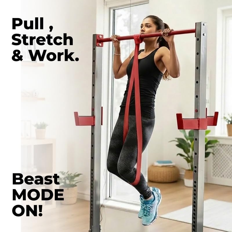Image of Resistance Bands Set of 2 (Extra Light & Light), Pull Up Bands for Men & Women, Exercise Bands for Strength Training, Home Workout, Gym Fitness, Stretching, Mobility, Yoga, Crossfit