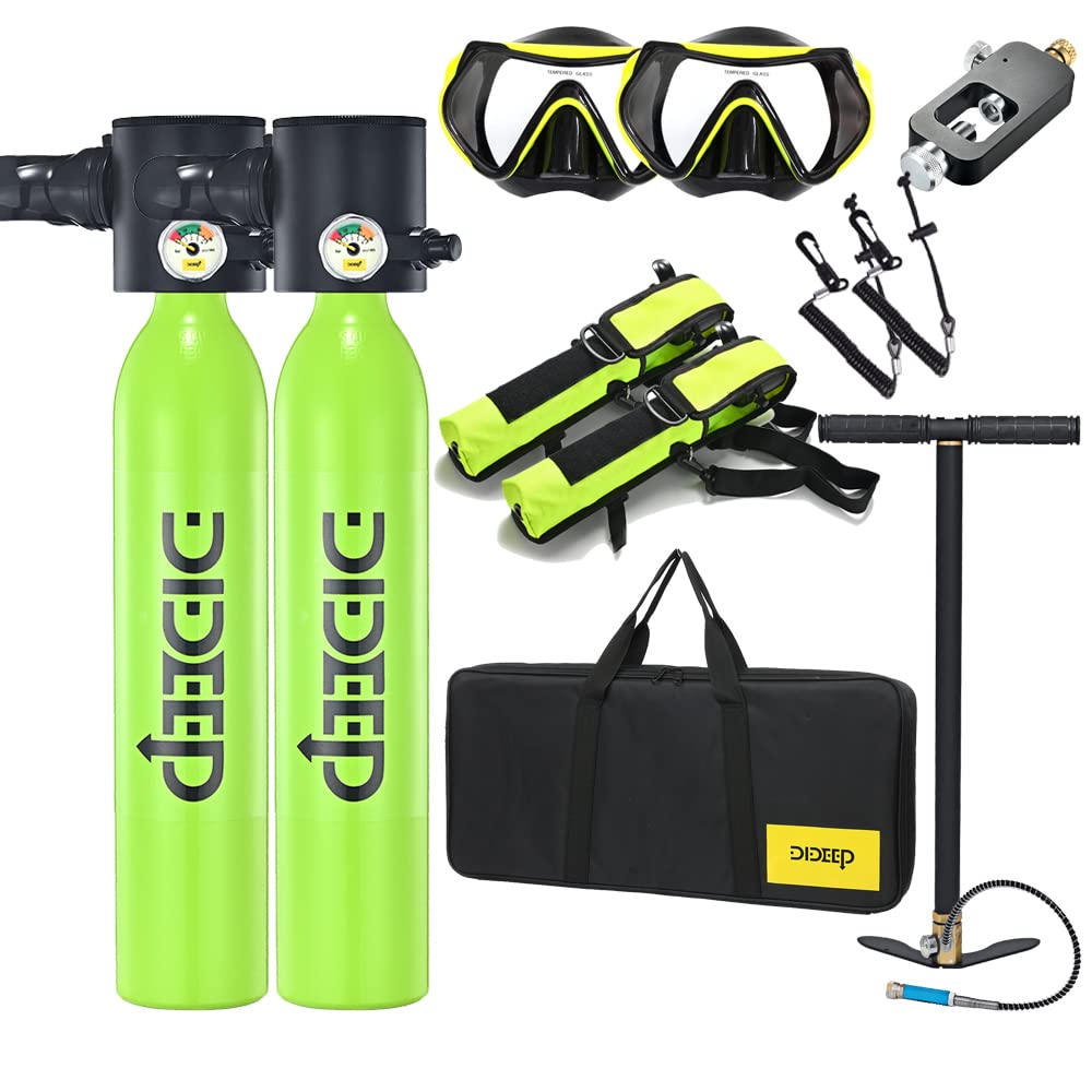 Dive Portable lungswith Dot Certified Reusable Diving Tank Kit 0.5L Capacity Mini Scuba Diving Tanks That Support 5-10 Minutes of Underwater Breathing Dive Portable Lungs for Diving