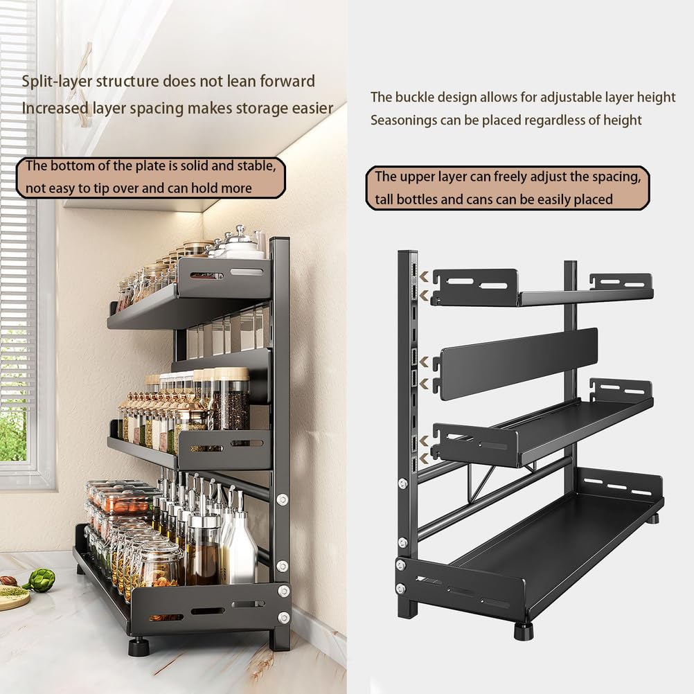 Étagère À Épices À 2 Niveaux For Comptoir Et Armoire, Pots Non Inclus