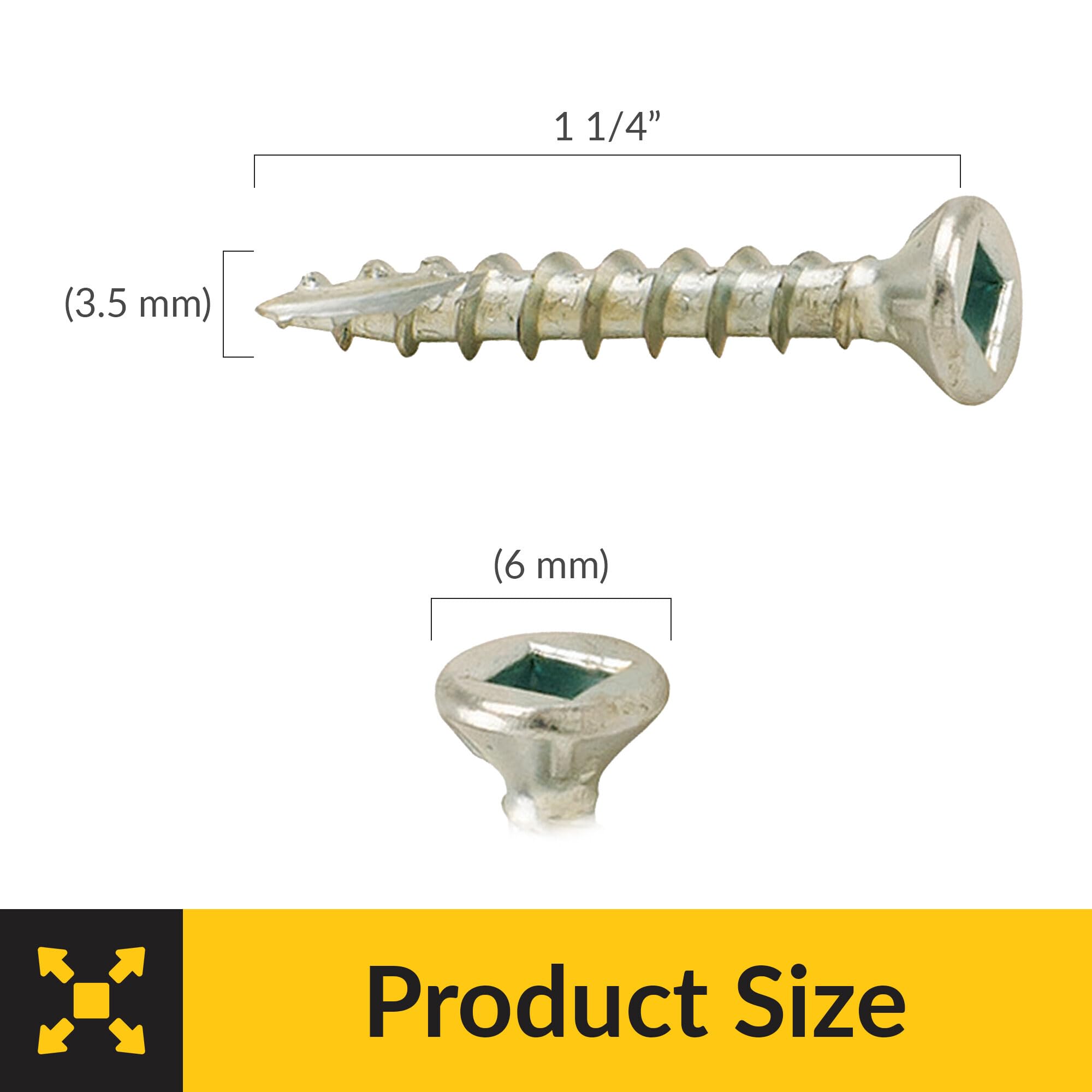 Brixwell SRW214589601 Zip R Screw, Flat Countersunk Head with Square Drive Pack of 1000
