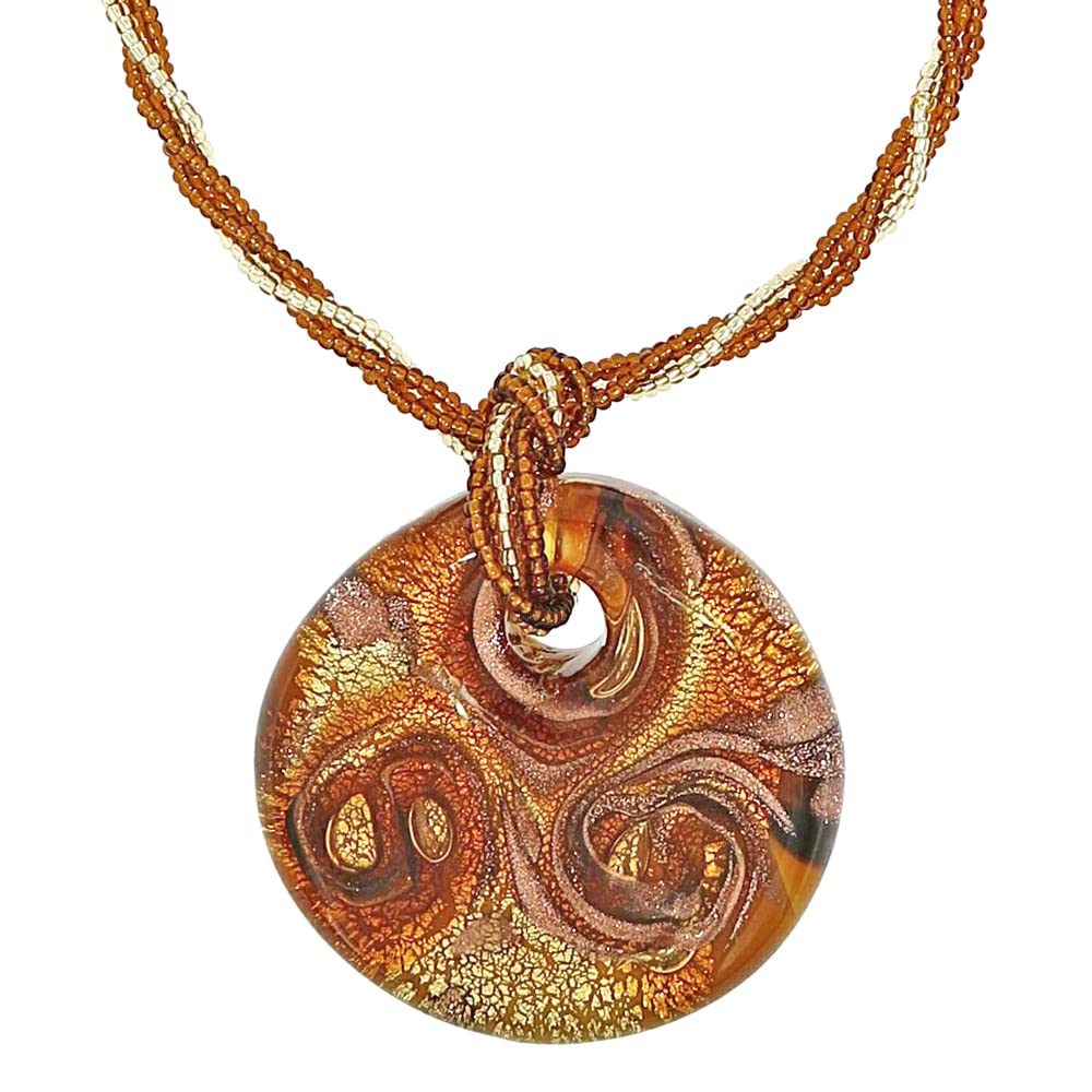 Venetiaurum - Collana per Donna con medaglia in Vetro Originale di Murano e Argento 925 - Gioiello made in Italy certificato