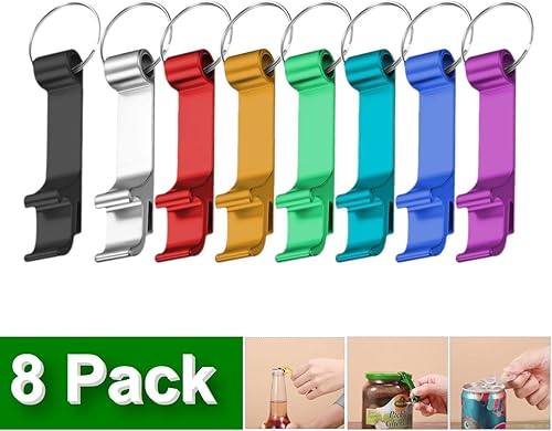 Miniatura 2 de Mxmll - Paquete de 8 elegantes abrebotellas de aluminio, ligeros, duraderos y elegantes en 8 colores vibrantes para una apertura sin esfuerzo