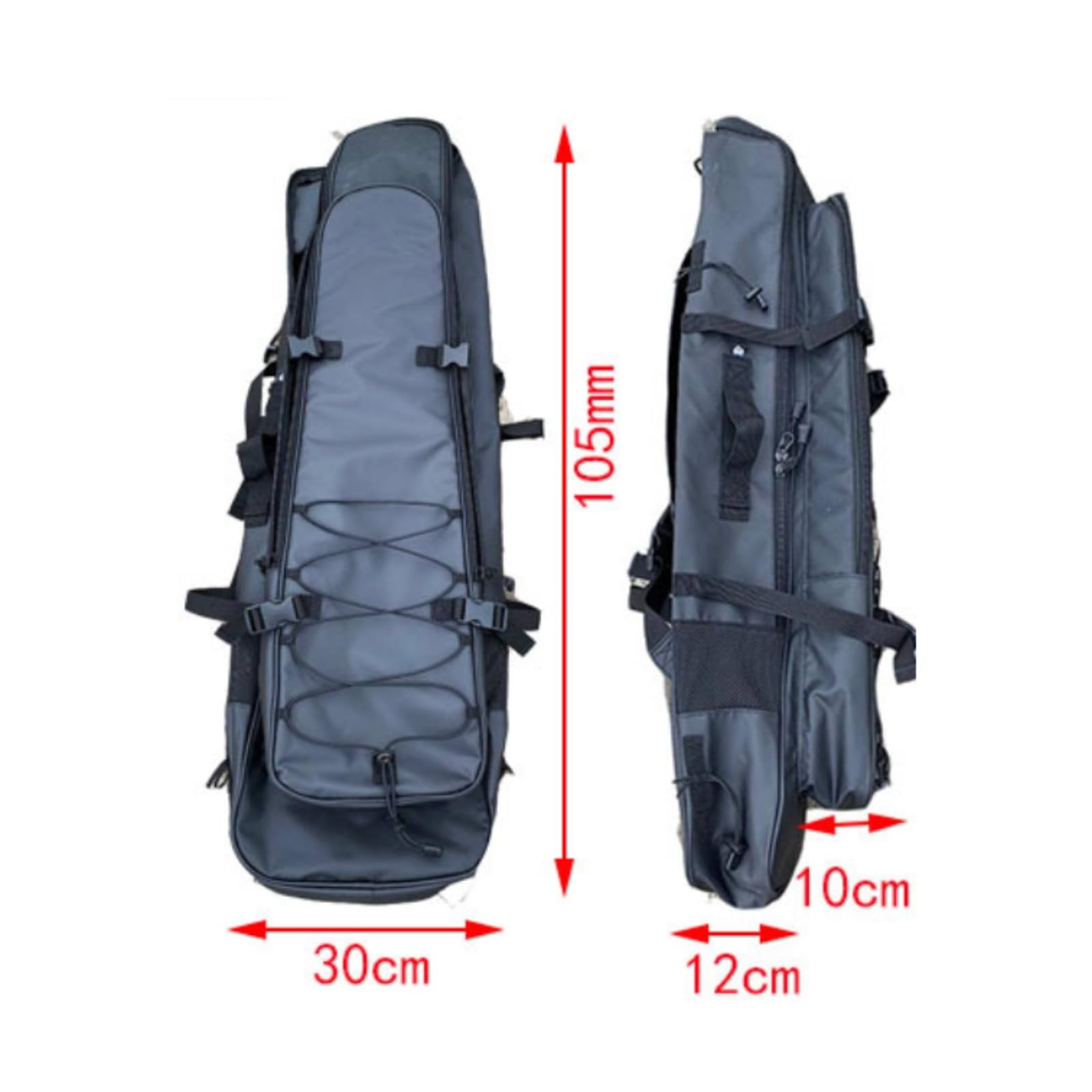 perfk Portador de Aletas Impermeable Mochila de Buceo Bolsa para Aletas Estuche para Equipo de Natación con PVC 500D y 50L Interior con Forro, Array, Negro, size to 2