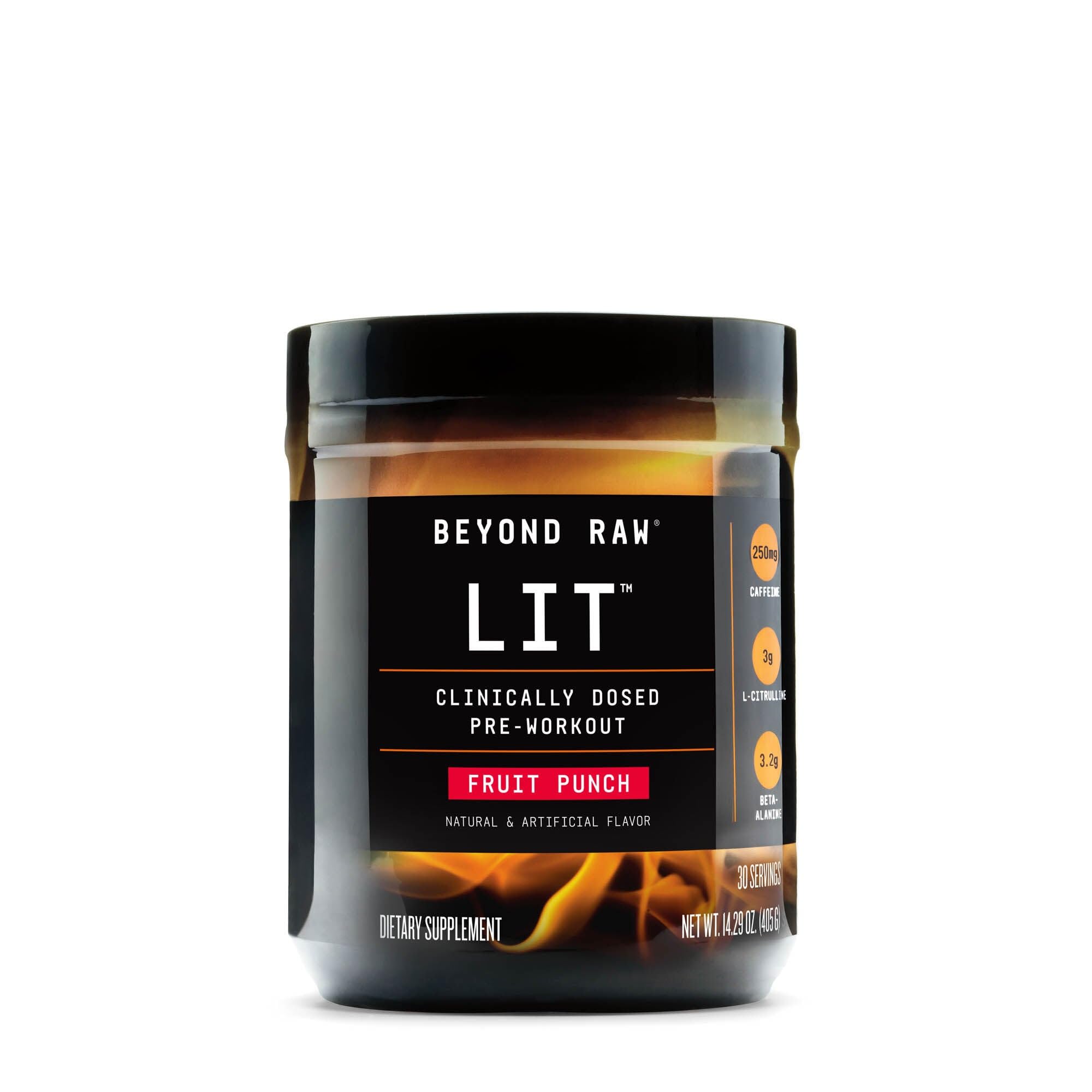 BEYOND RAW LIT Pre-Workout - Fruit Punch (30 Servings)