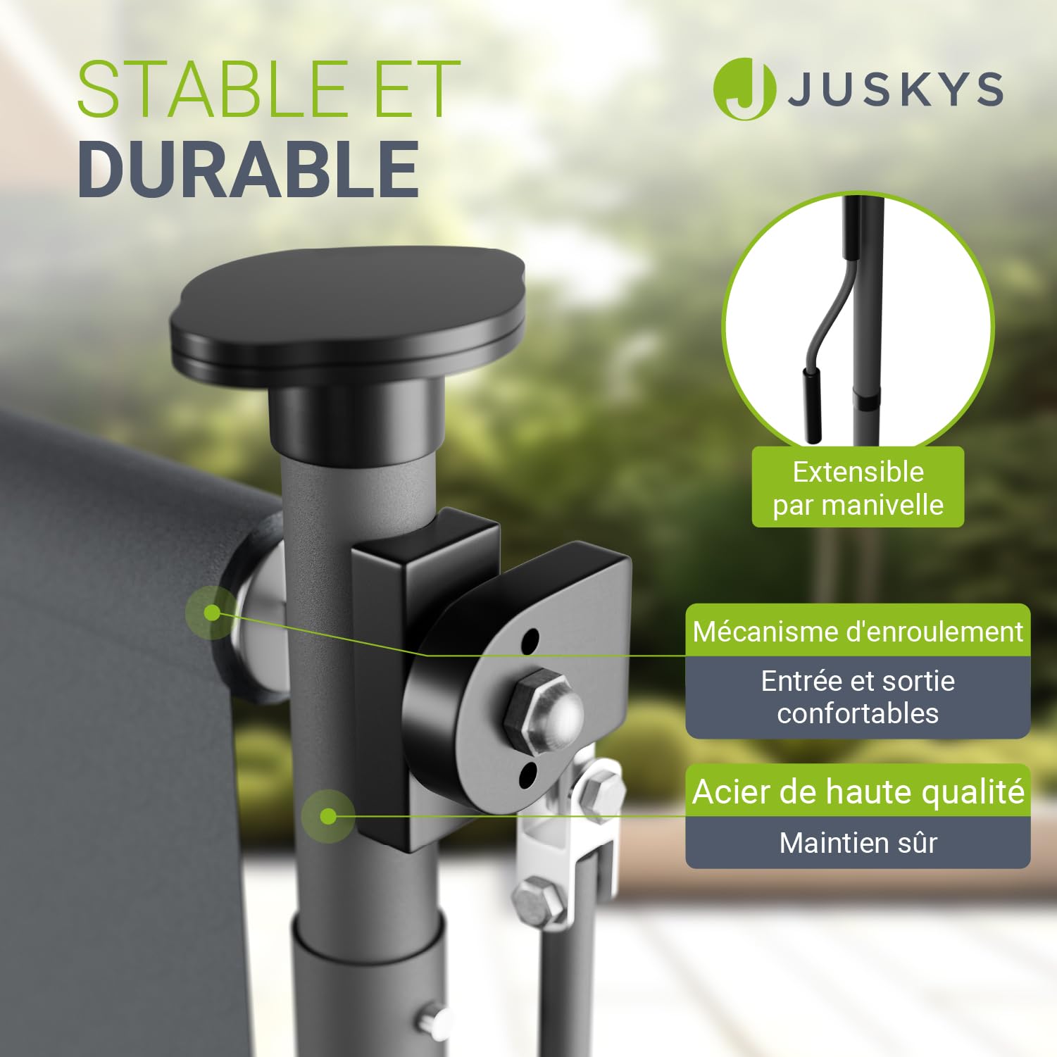 Juskys Store Vertical Barbados 200x310 cm - Store à Pince Extensible, Protection Solaire & Visuelle, Résistant aux Intempéries & UV, Déperlant - Gris