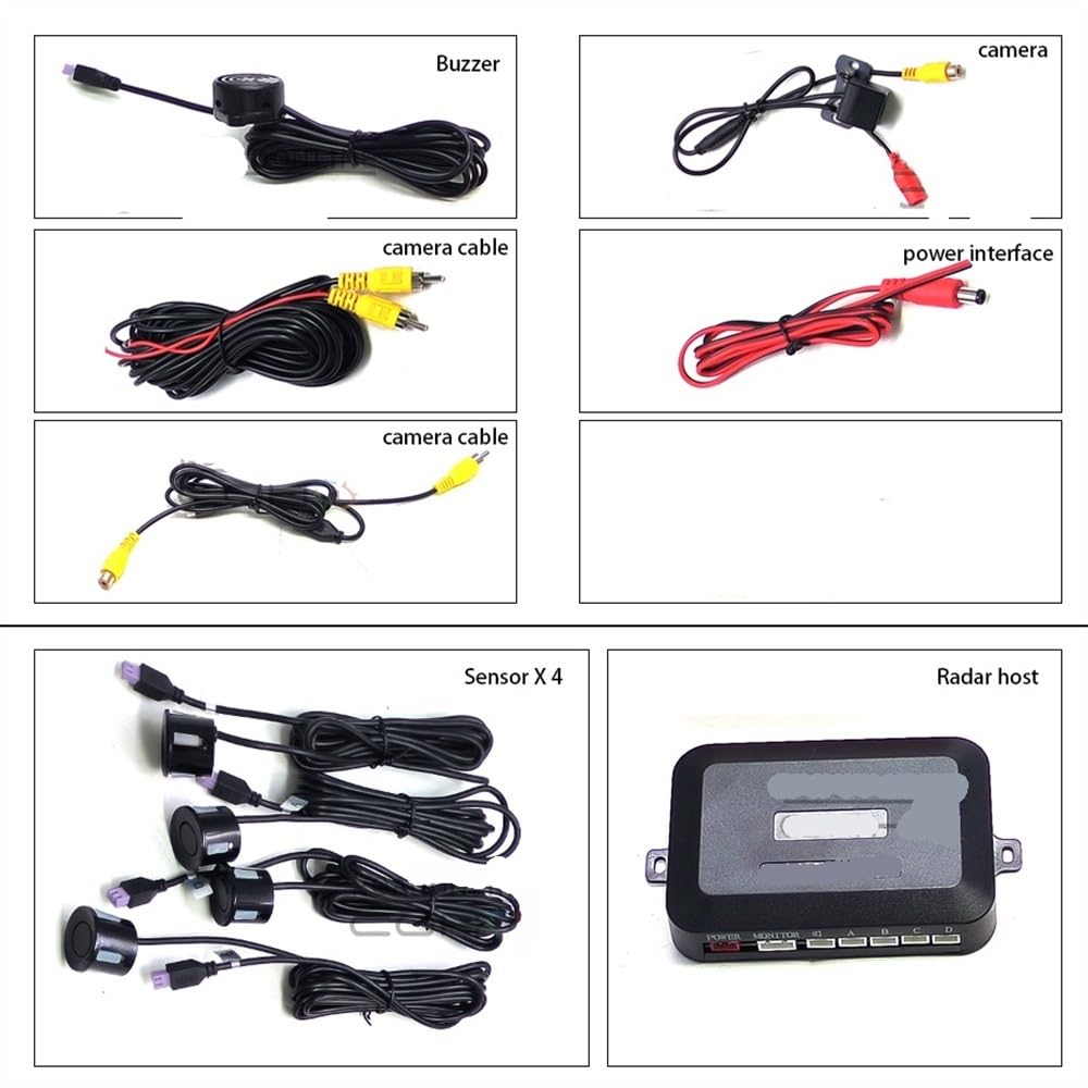 Capteur Radar recul Kit de capteur stationnement Voiture Radar recul indicateur d'alerte sonore sonde à 4 sondes