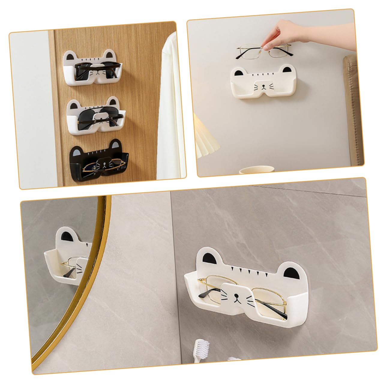ABOOFAN 4 Sätze Brillenaufbewahrung Wand Organizer Katzenförmiger Brillenhalter Platzsparend Ohne Bohren Für Sonnenbrillen Und Brillen Süßes Design Für Zuhause 2 Stück * 4