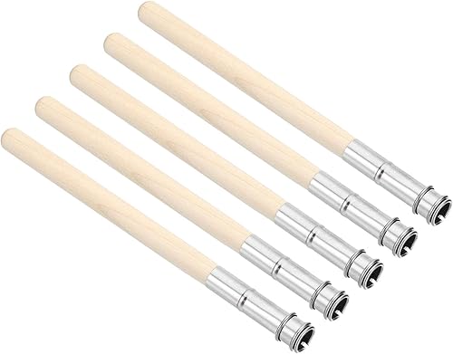 PATIKIL Extensores de lápiz, paquete de 5 unidades, mango de madera, ajustable, extensor de lápiz para artistas, dibujo, sombreado, color madera